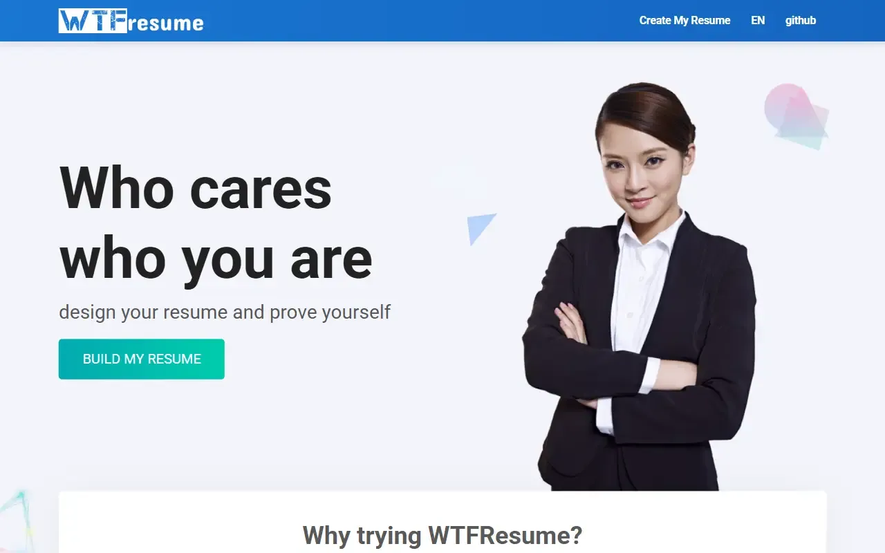 resume builder · 桌面端首页