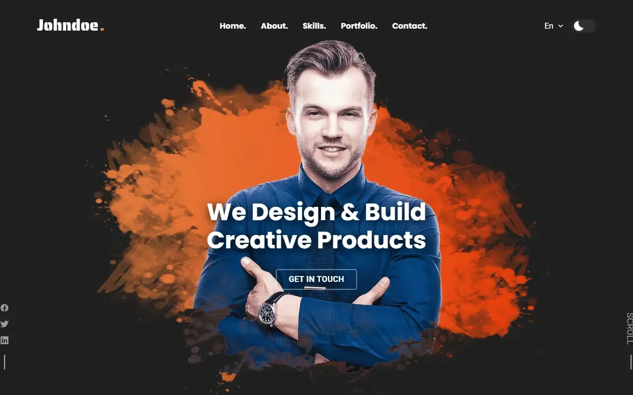 Johndoe-Portfolio-Website · 桌面端首页