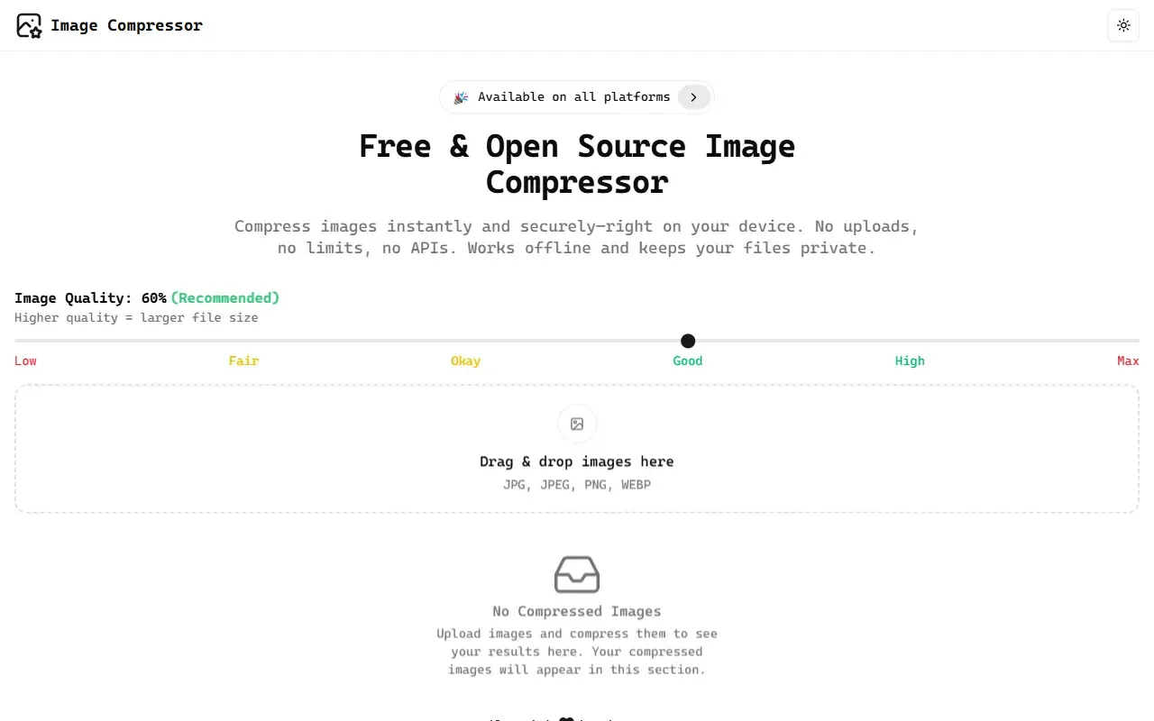 image compressor · 桌面端首页