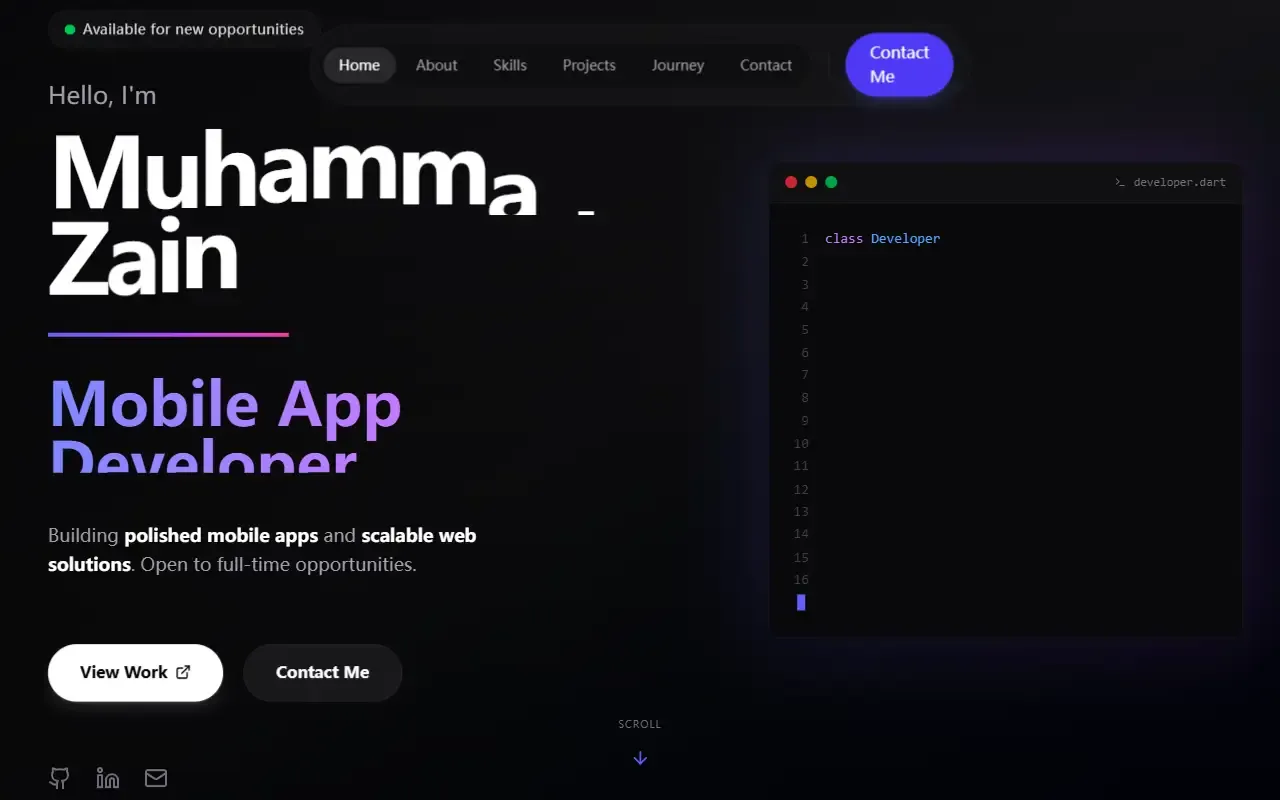 mzainsaeed7.github.io · 桌面端首页