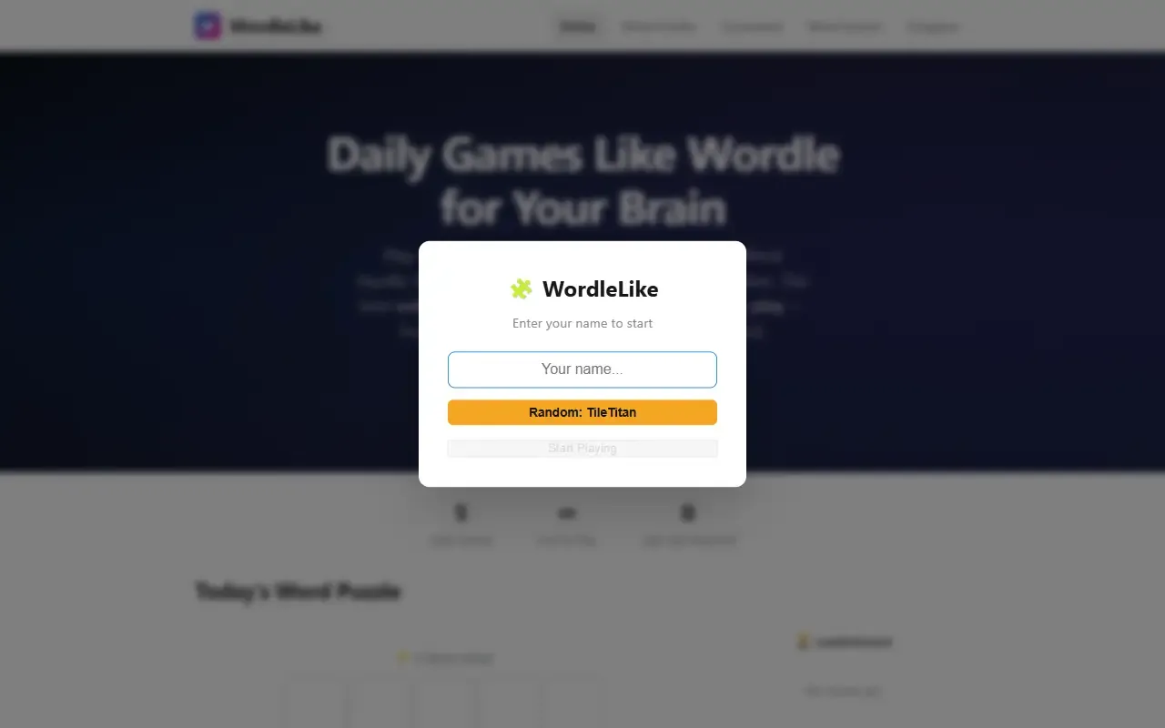 wordle demo · 桌面端首页