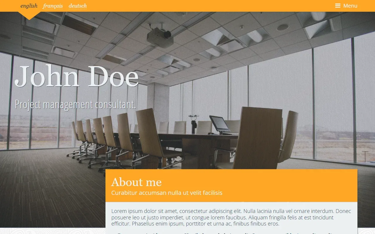 portfolio_one-page-template · 桌面端首页
