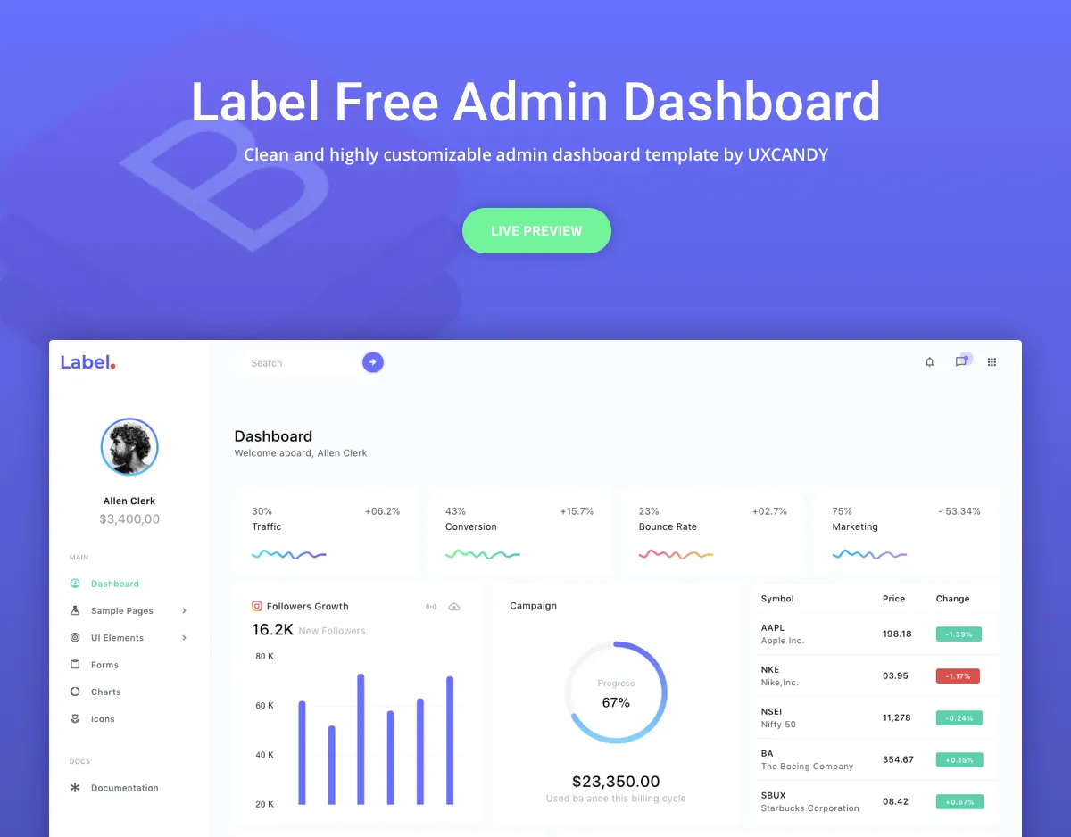 Label-Free-Bootstrap-Admin-Template · 仓库预览 1