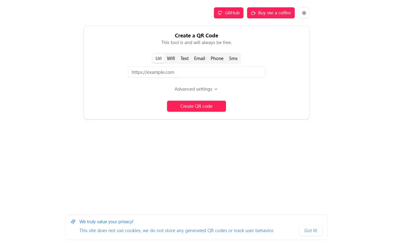 qr code generator · 桌面端首页