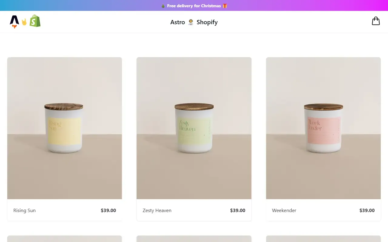 astro-shopify · 桌面端首页