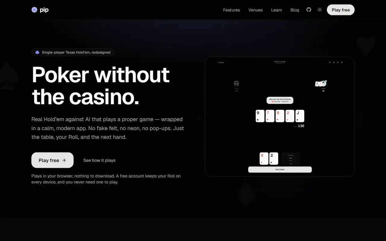 pip web · 桌面端首页