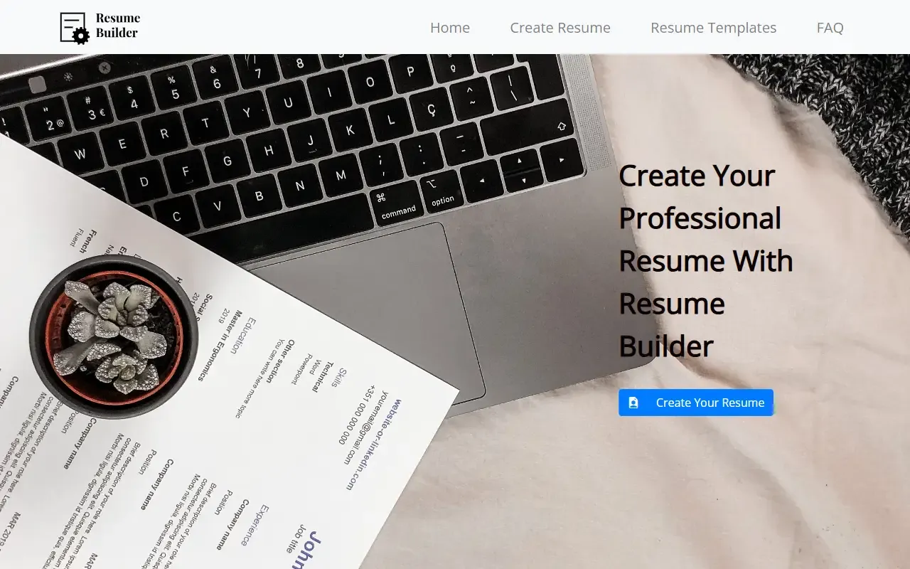 Resume Builder · 桌面端首页