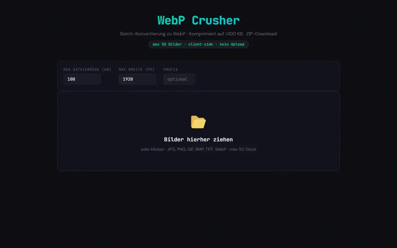 webp crusher · 桌面端首页