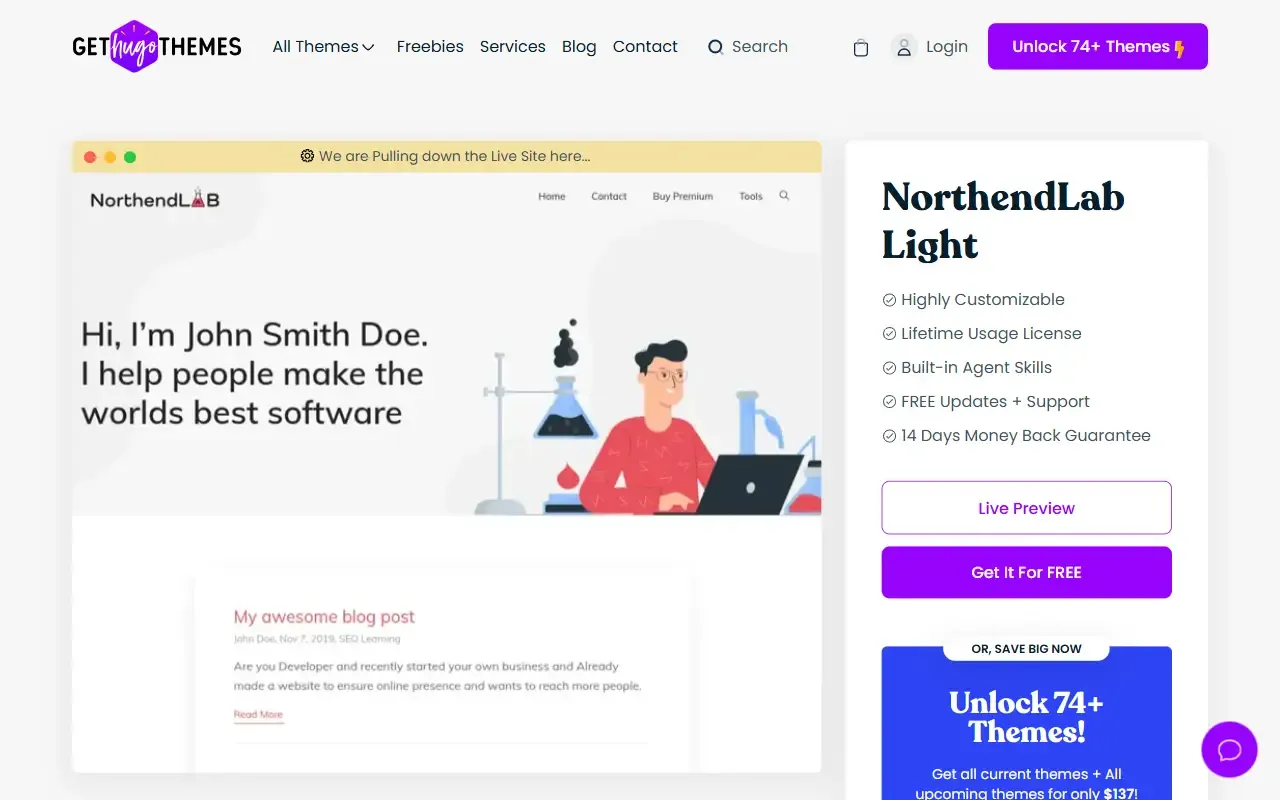 northendlab-light-hugo · 桌面端首页
