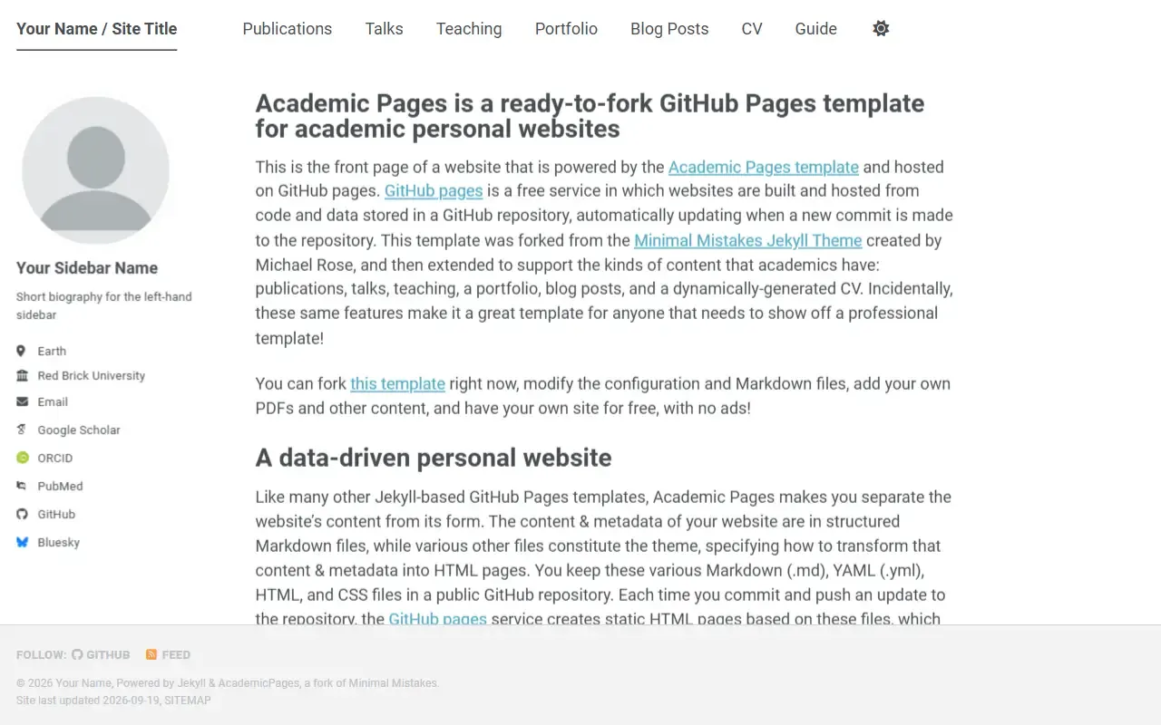 liuhtbupt.github.io · 桌面端首页