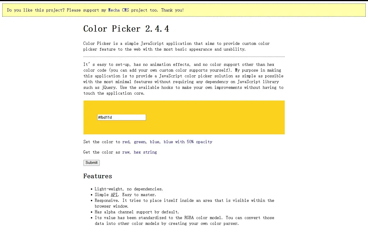 color picker · 桌面端首页