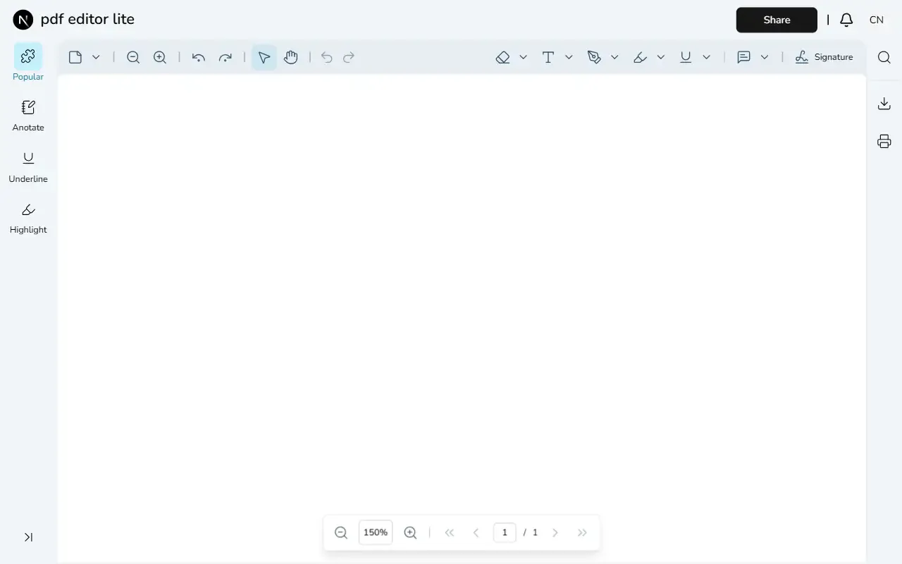 pdf editor lite · 桌面端首页