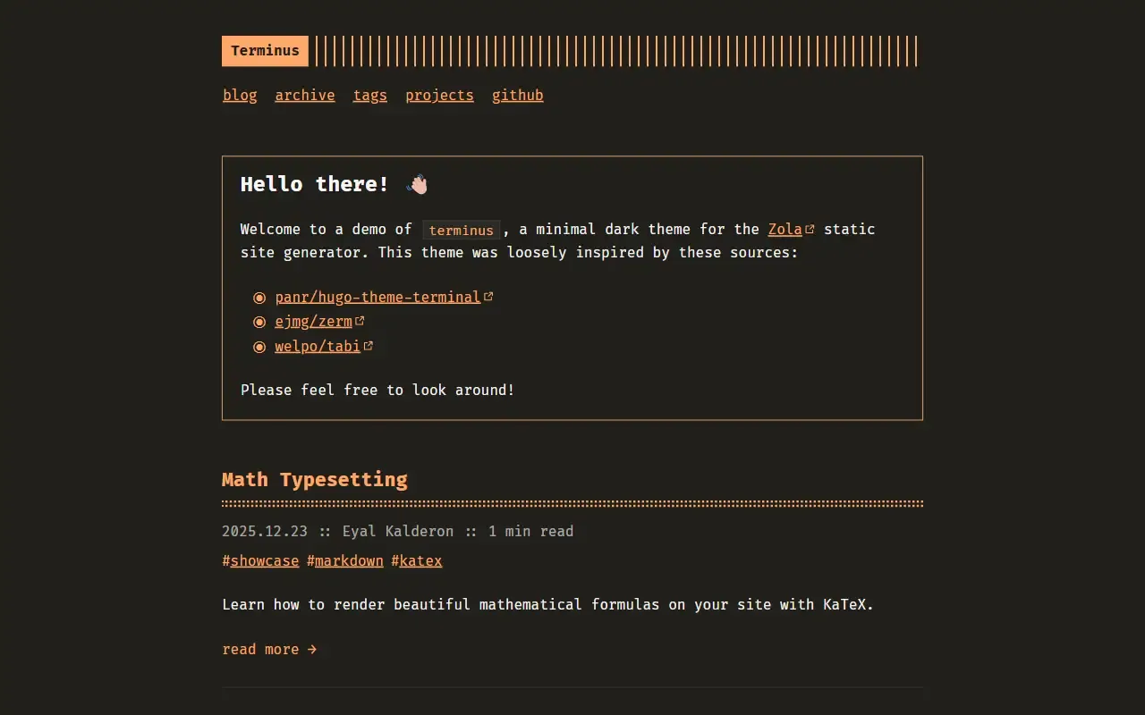 terminus · 桌面端首页