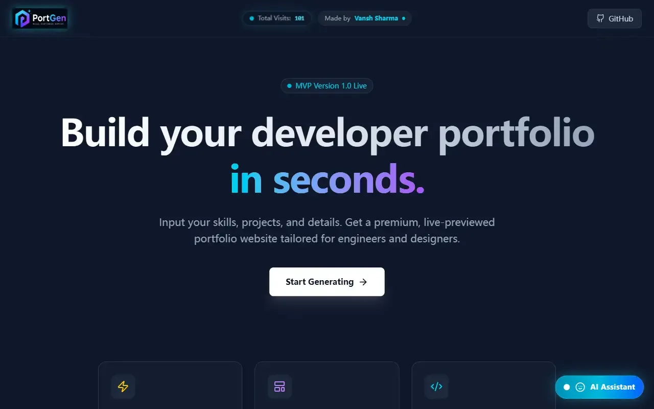 Portfolio Generator · 桌面端首页