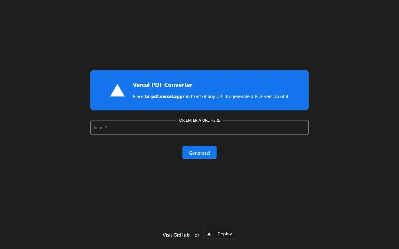vercel pdf converter · 桌面端首页