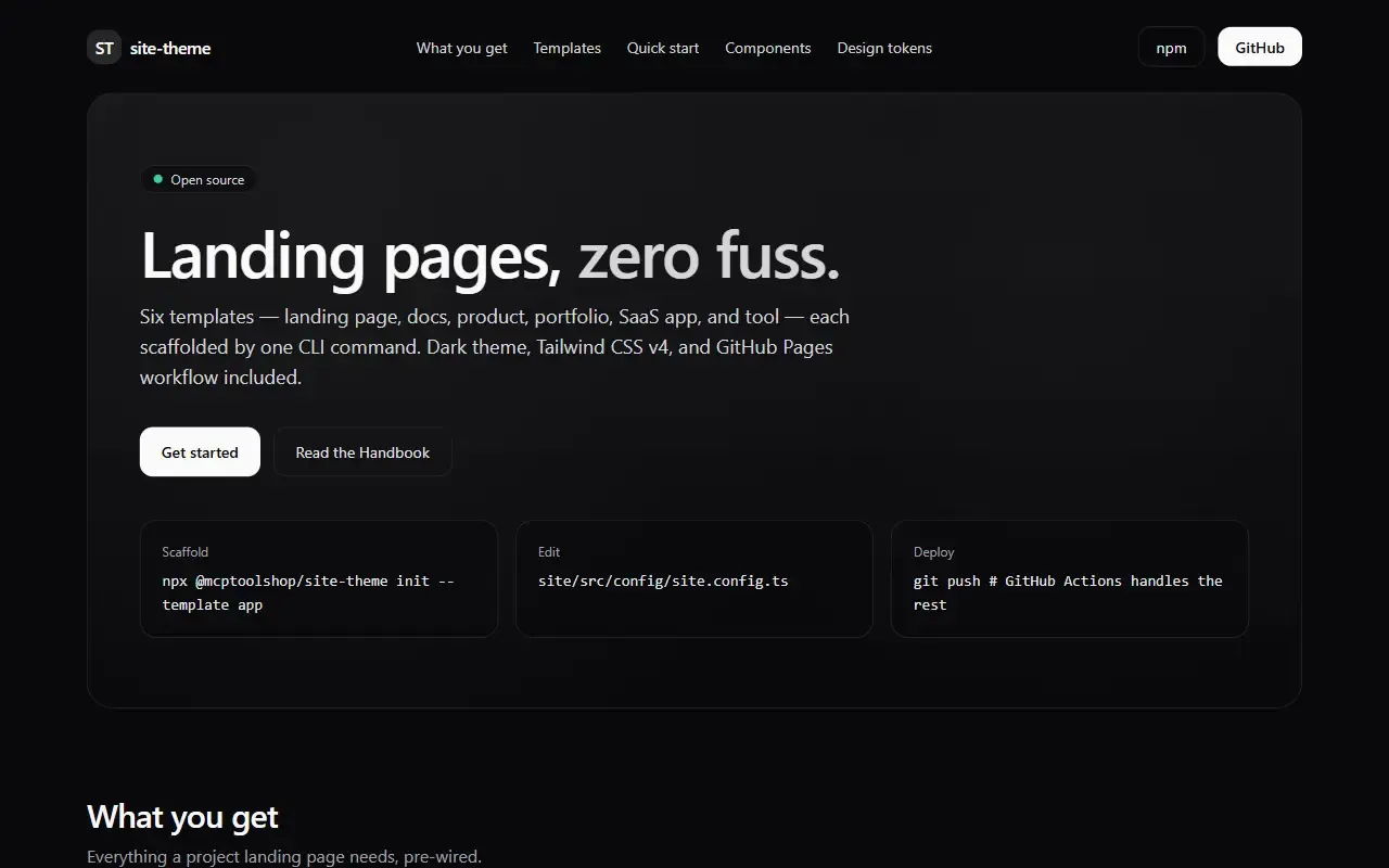 site-theme · 桌面端首页