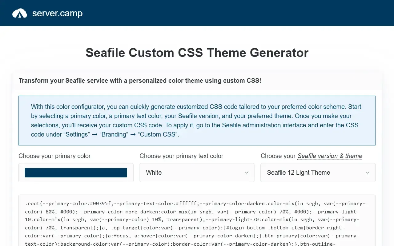 seafile custom css theme generator · 桌面端首页