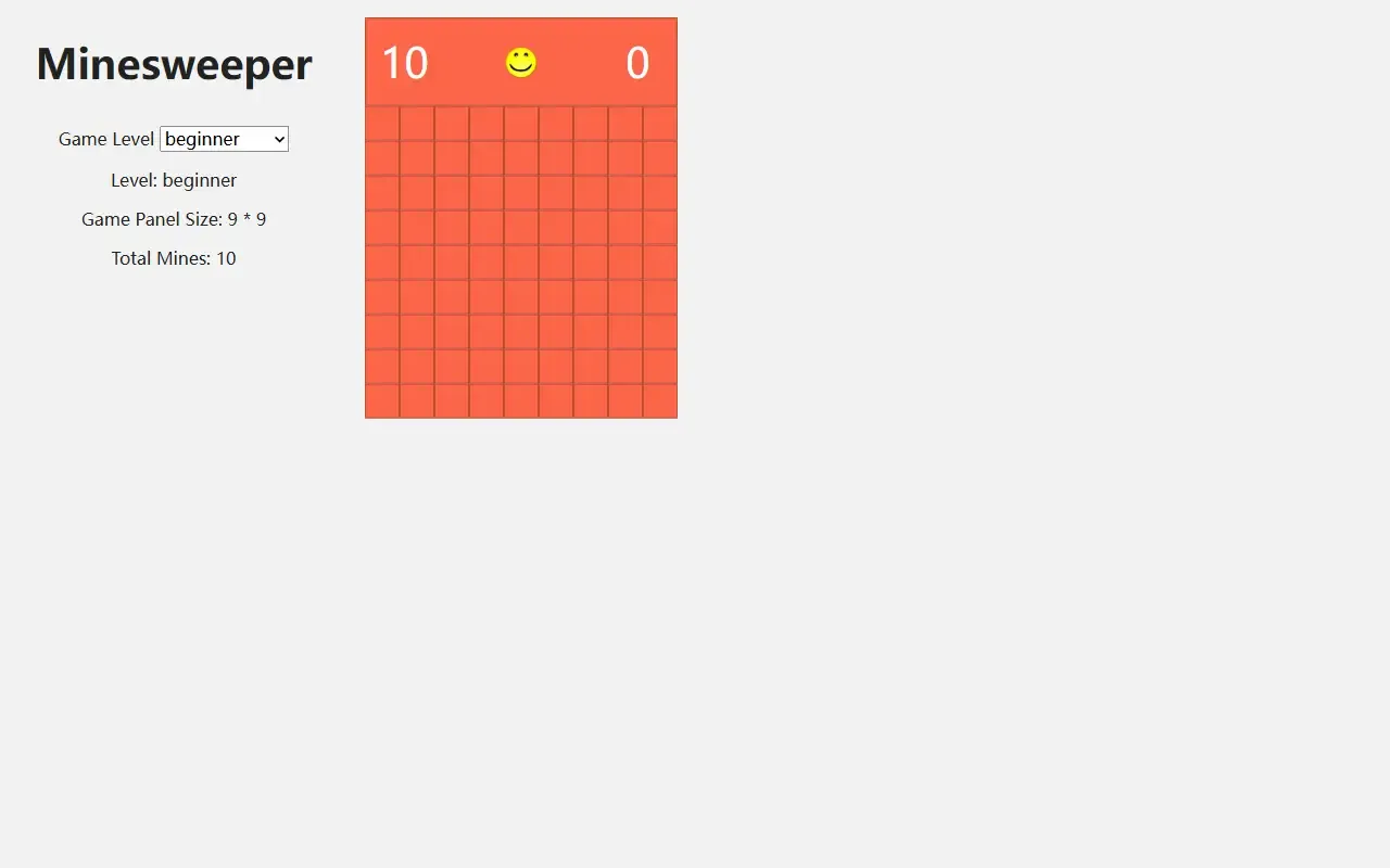 ng2 minesweeper · 桌面端首页