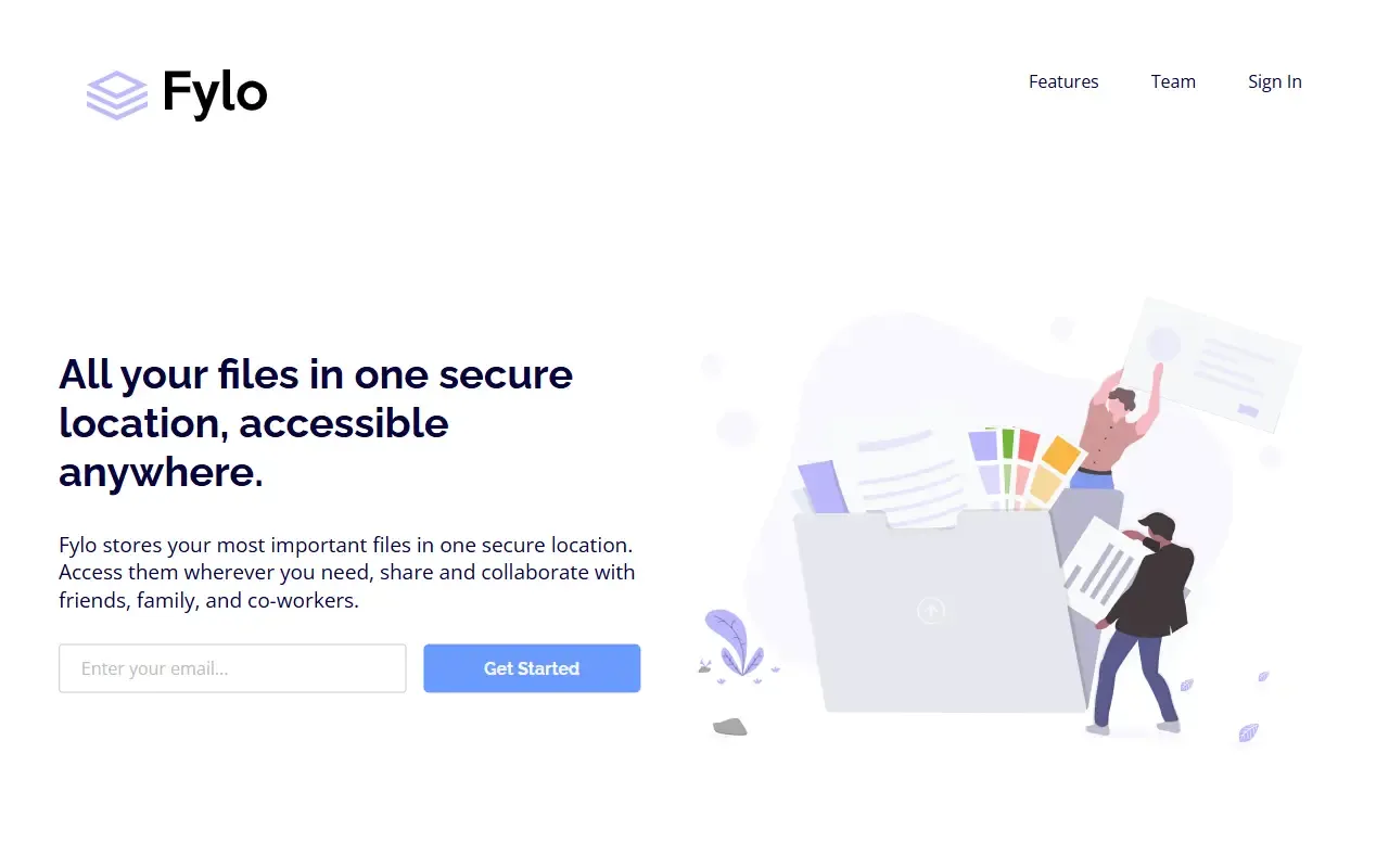 Fylo-landing-page-two-column-layout_frontend_project · 桌面端首页