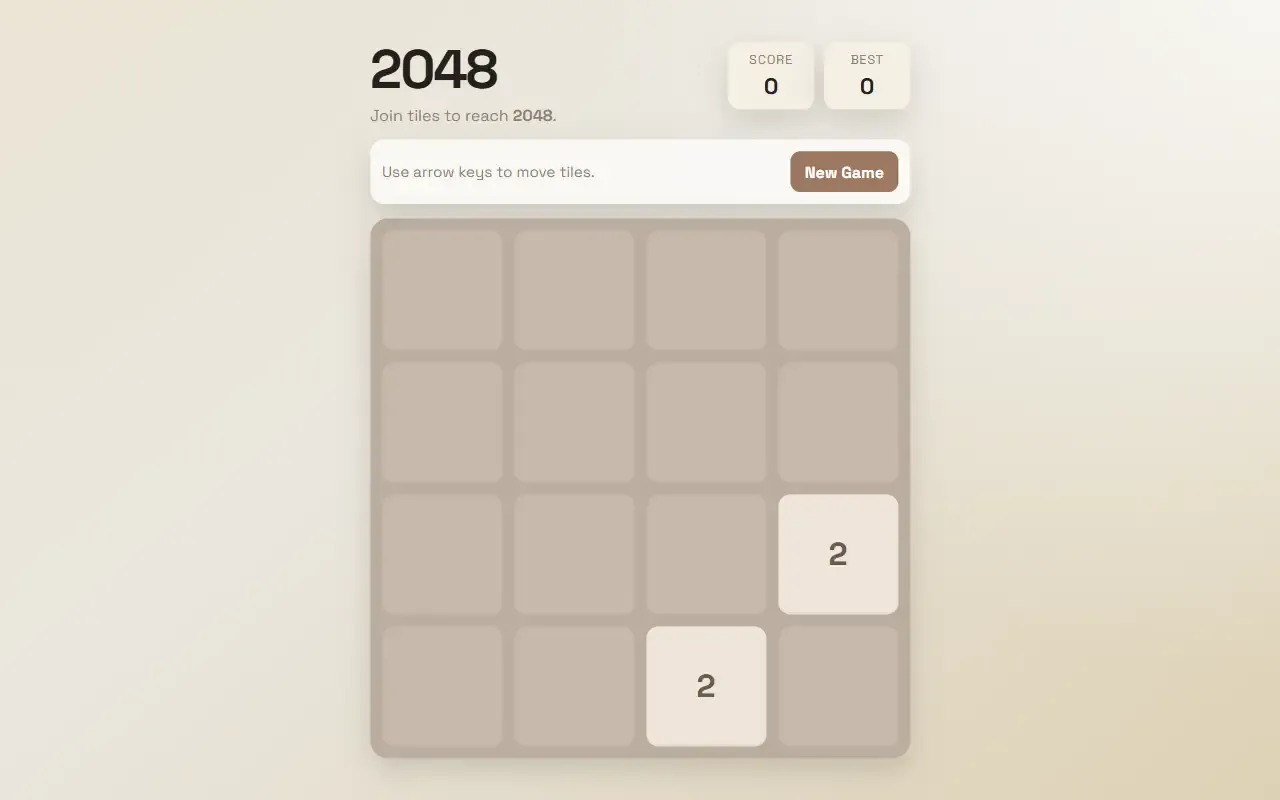 2048 Game · 桌面端首页