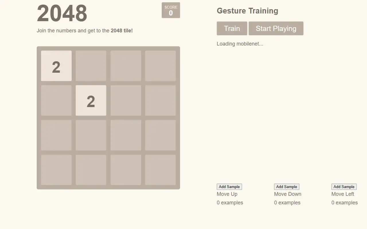 tensorflowjs gesture controlled 2048 · 桌面端首页