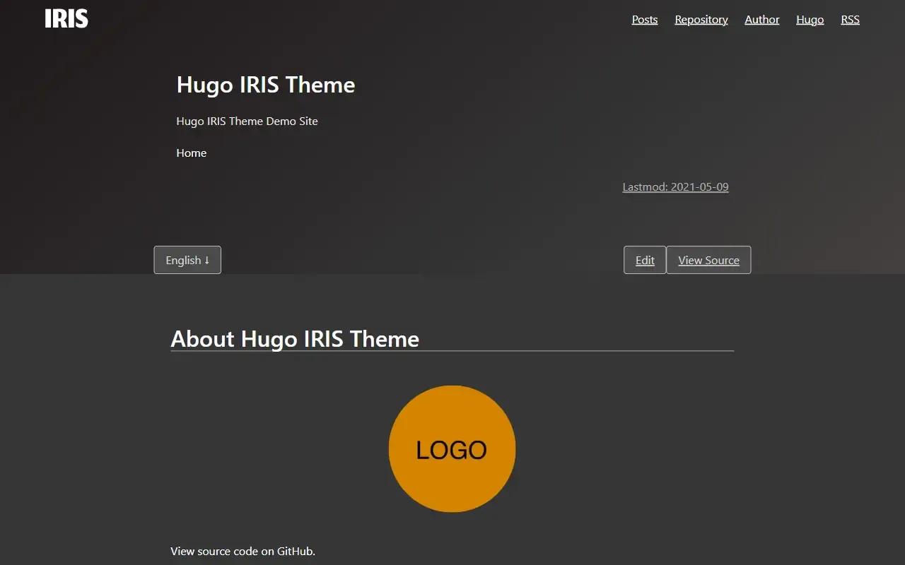 hugo-theme-iris · 桌面端首页