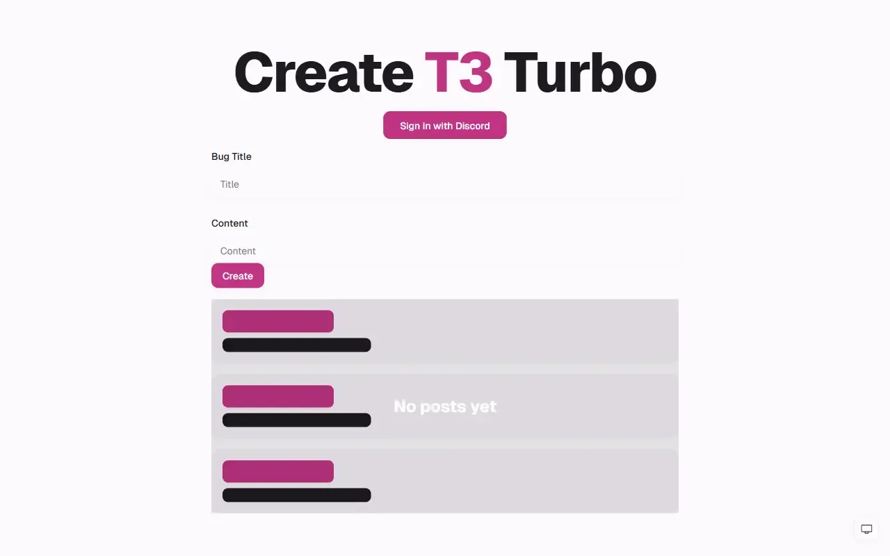 create-t3-turbo · 桌面端首页