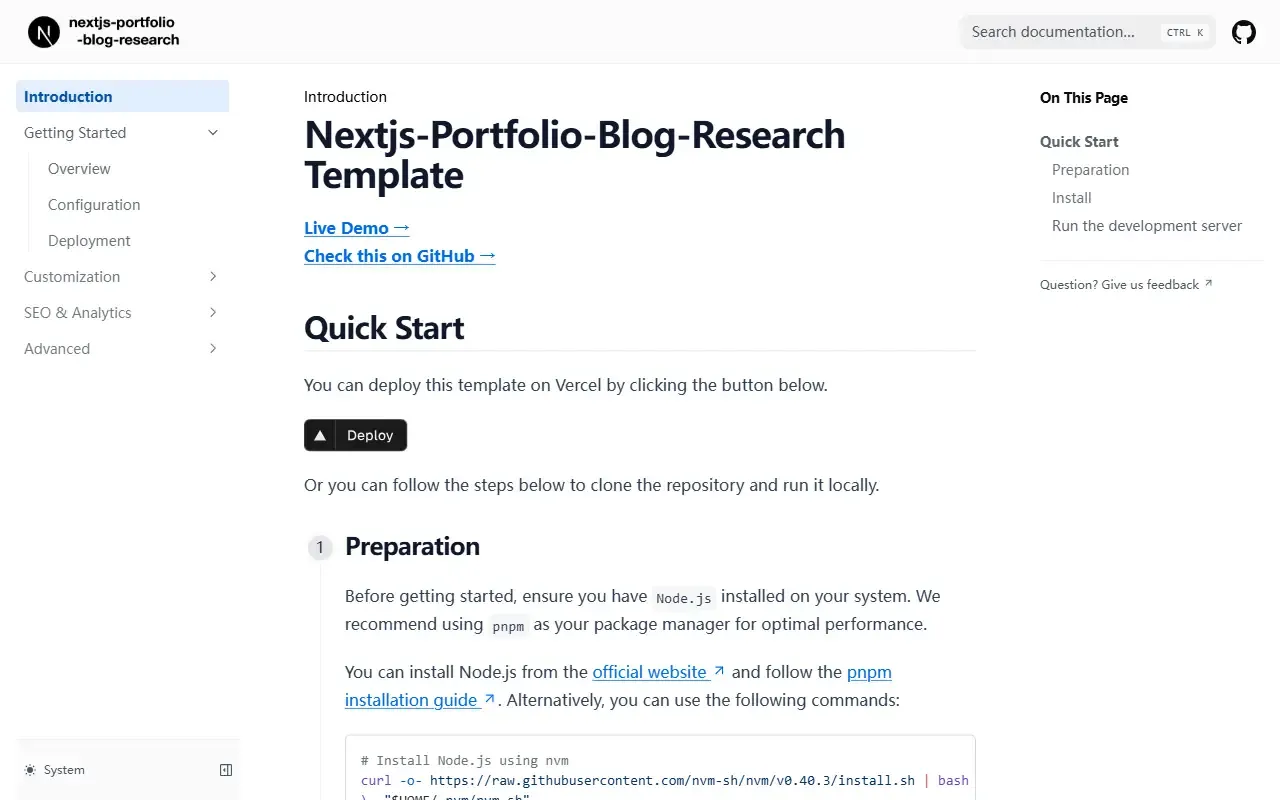 nextjs-portfolio-blog-research · 桌面端首页