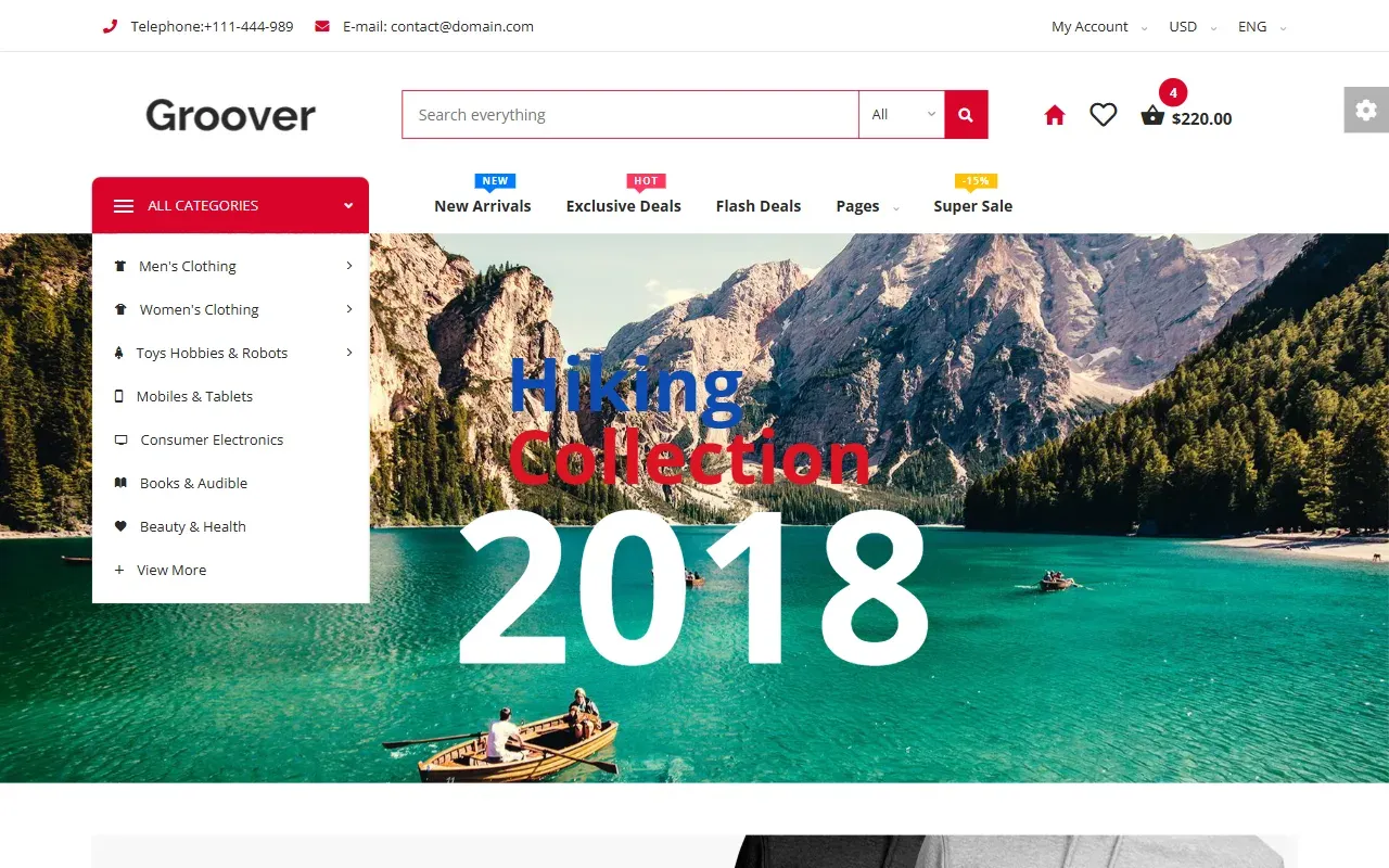 groover-free-premium-ecommerce-template · 桌面端首页