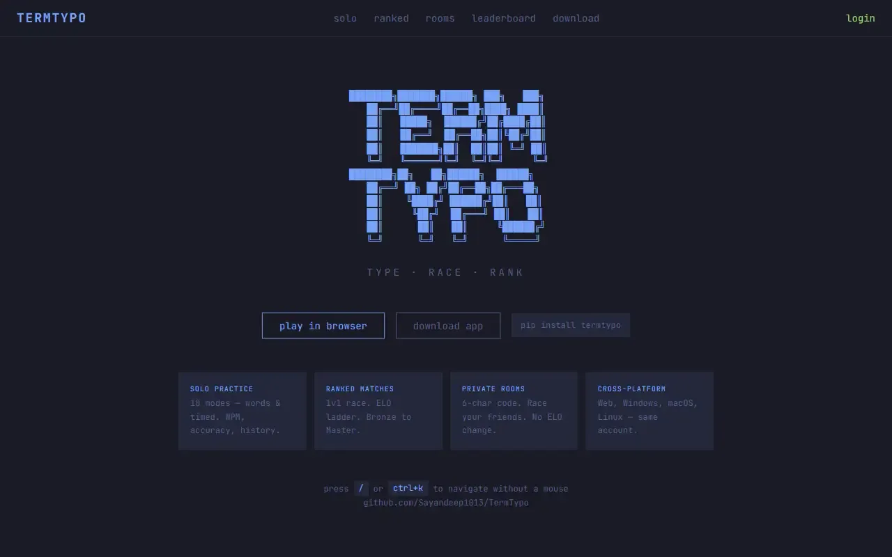 TermTypo · 桌面端首页