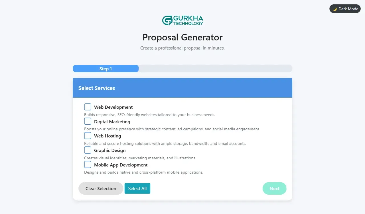 Client Proposal Generator · 首页