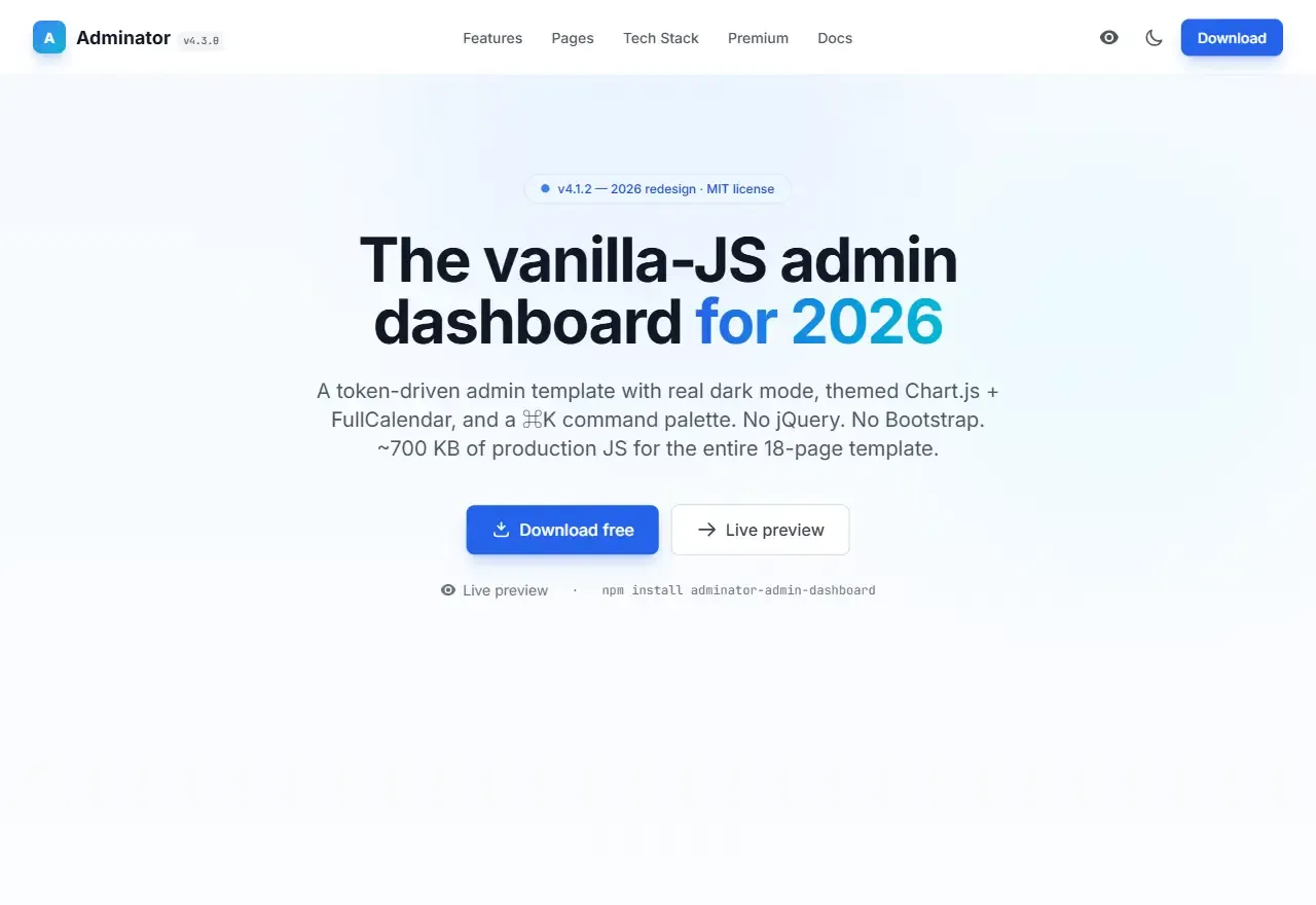 Adminator-admin-dashboard · 首页