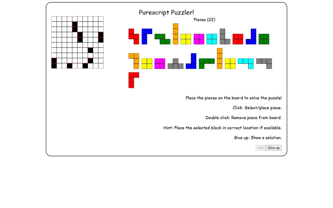 purescript puzzler · 桌面端首页