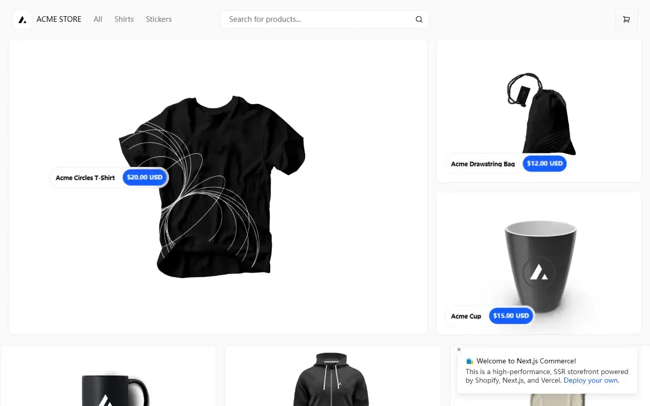 Next.js Commerce · 桌面端首页