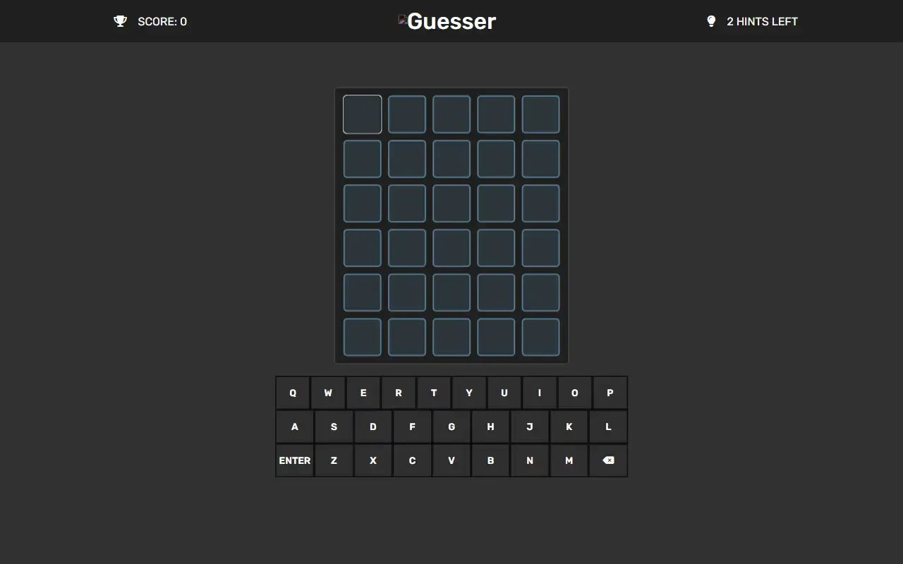 GuesserGame · 桌面端首页