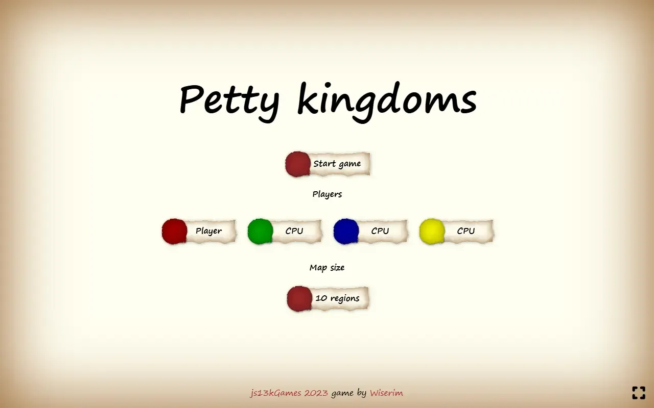 js13k 2023 petty kingdoms · 桌面端首页