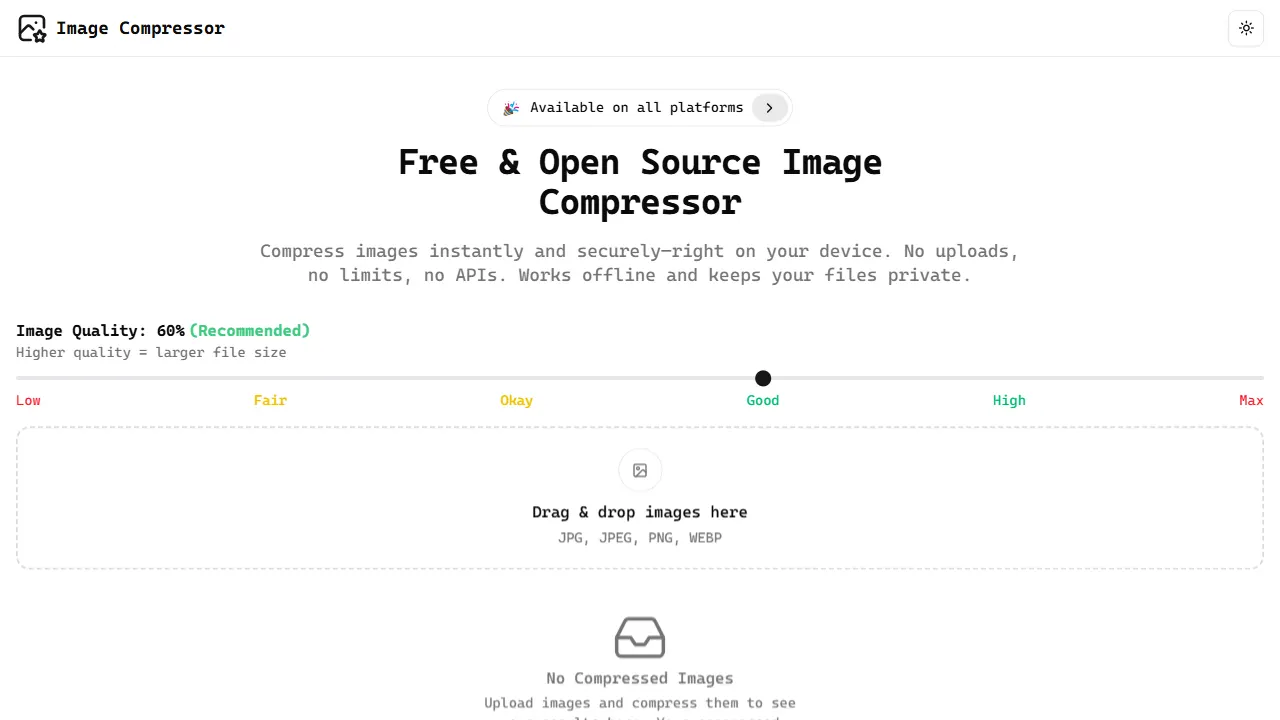 image compressor 网站模板截图
