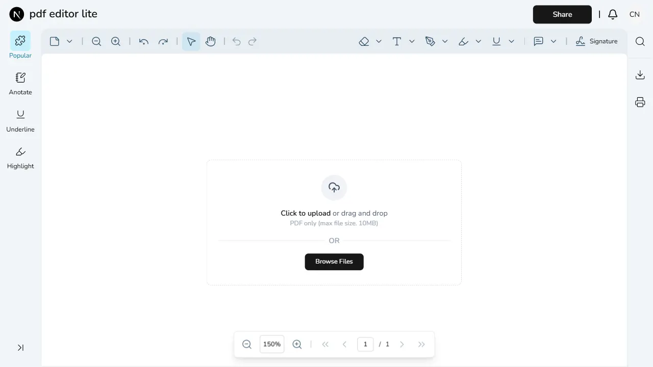 pdf editor lite 网站模板截图