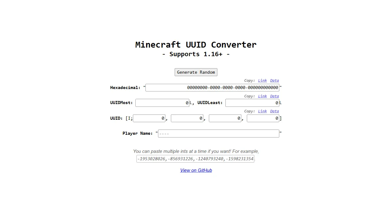 mc uuid converter 网站模板截图
