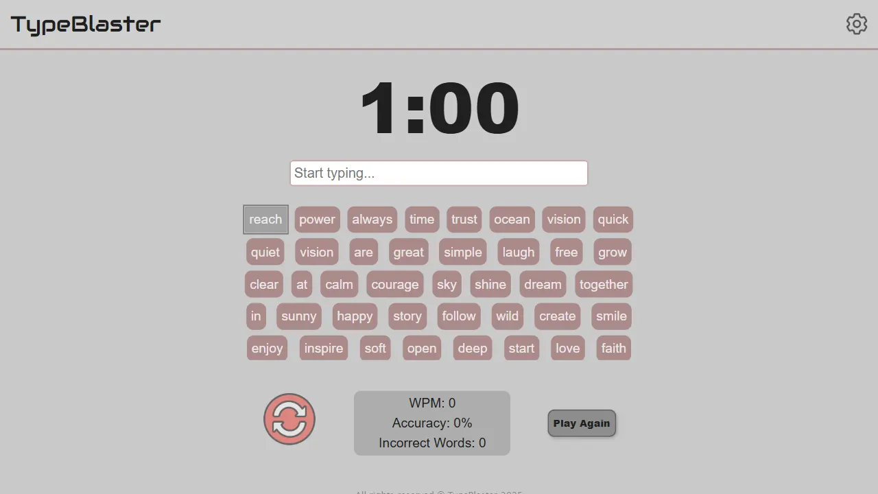 TypeBlaster 网站模板截图