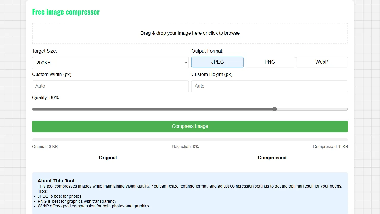 TinyCompress 网站模板截图