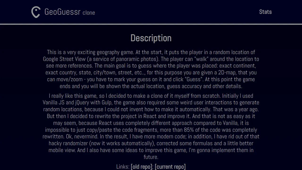 geoguessr clone 网站模板截图