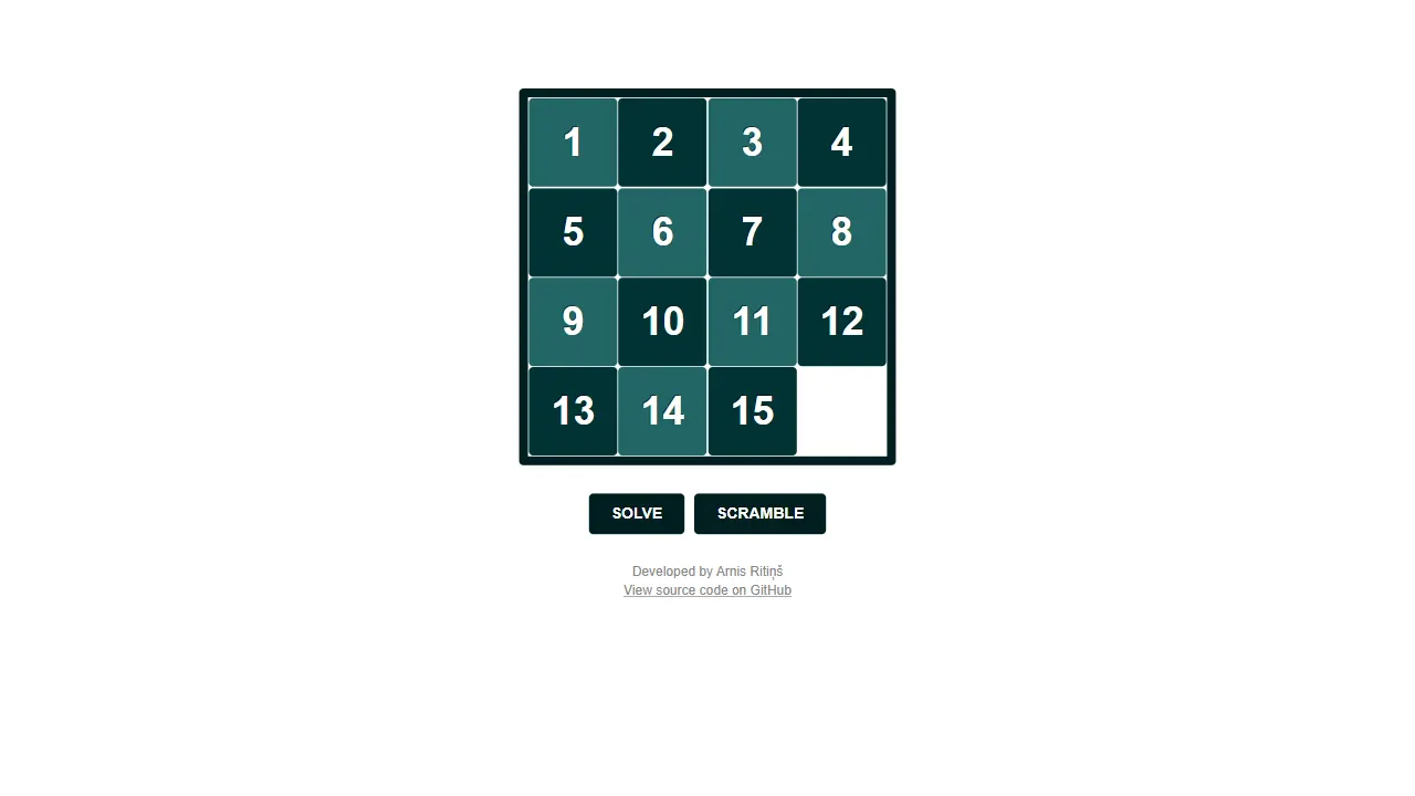 15 Puzzle 网站模板截图