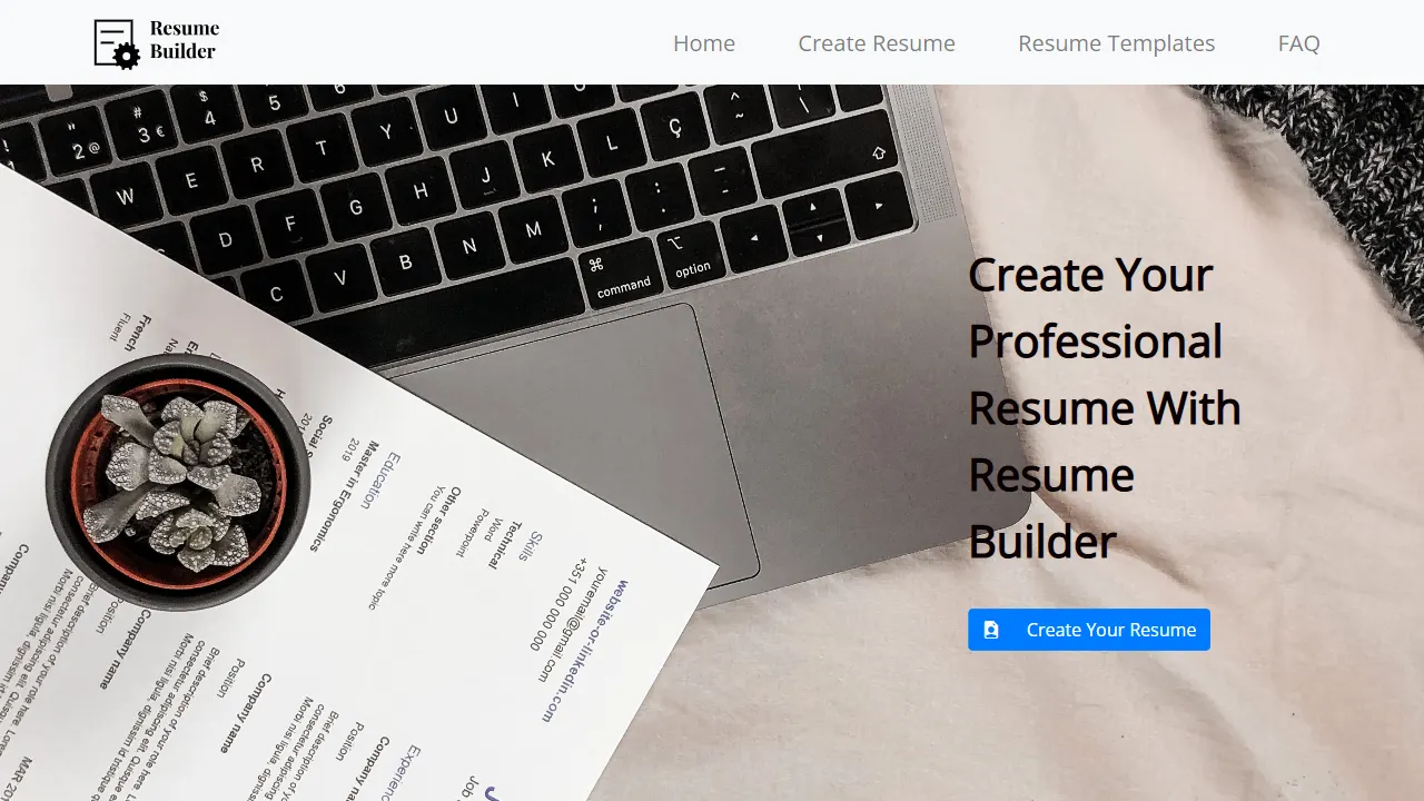 Resume Builder 网站模板截图