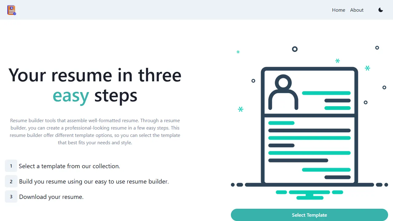 Resume Builder Pro 网站模板截图