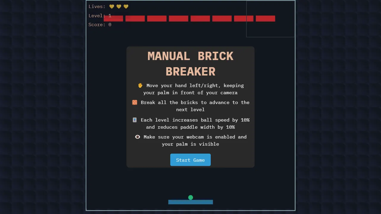 manual brick breaker 网站模板截图