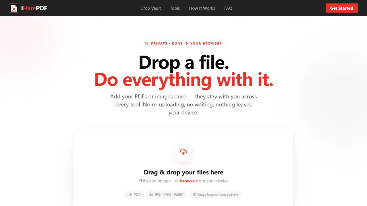 iHatePDF 网站模板截图