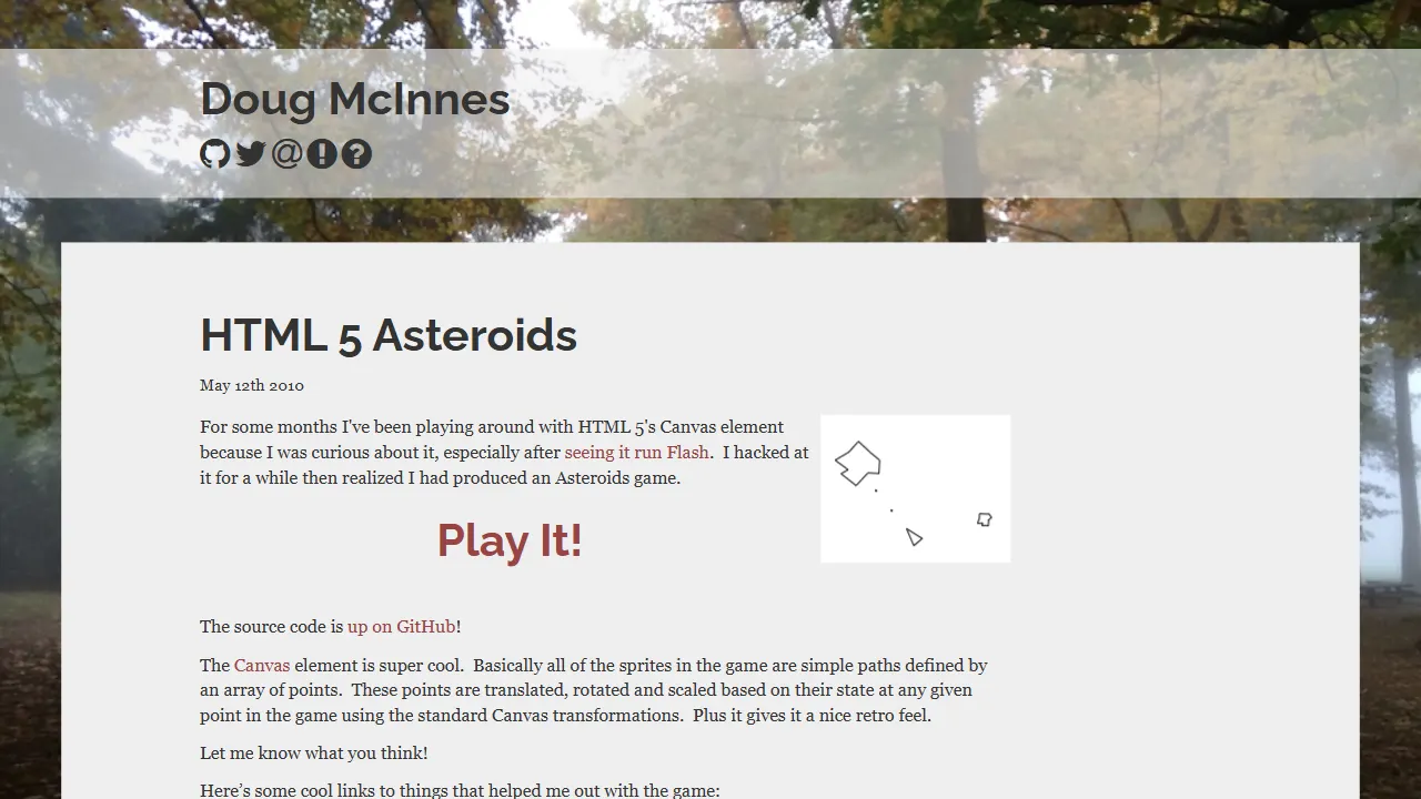 HTML5 Asteroids 网站模板截图