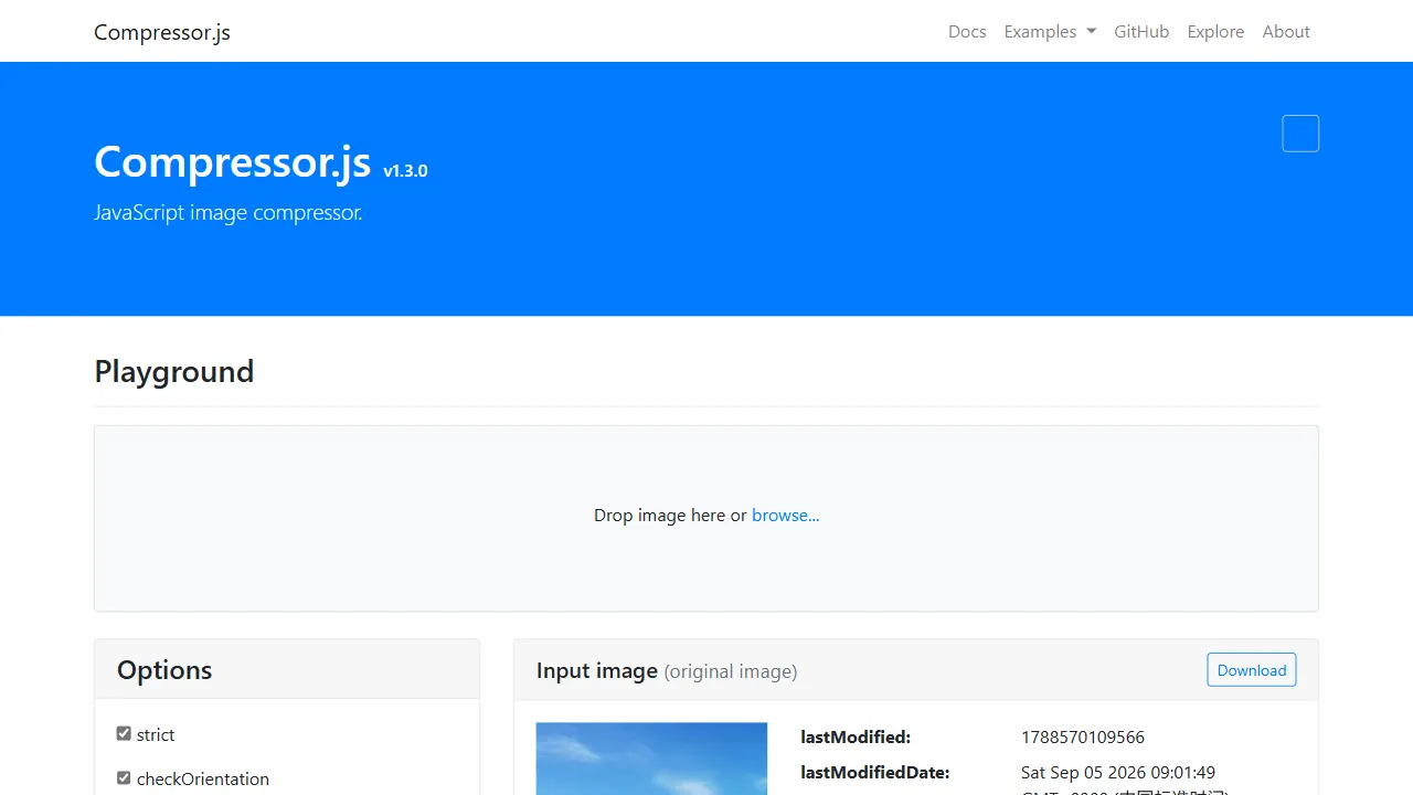 compressorjs 网站模板截图