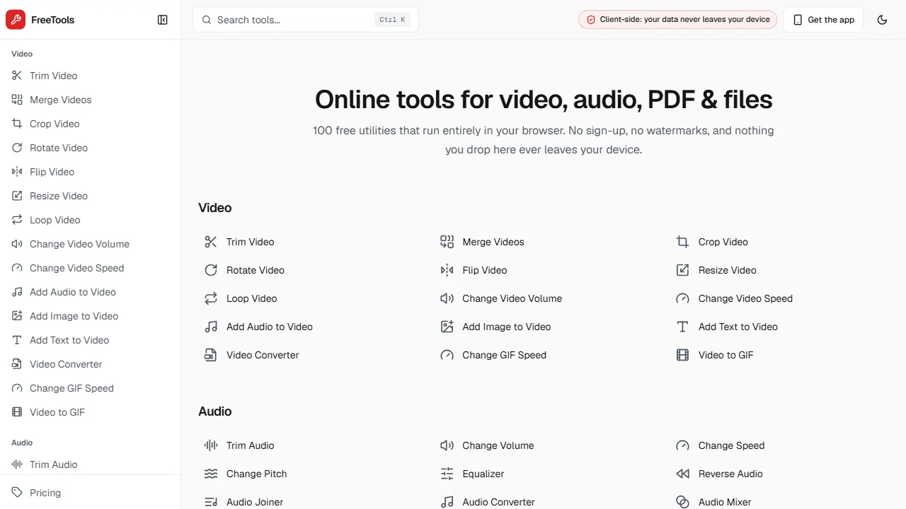 FreeTools 网站模板截图